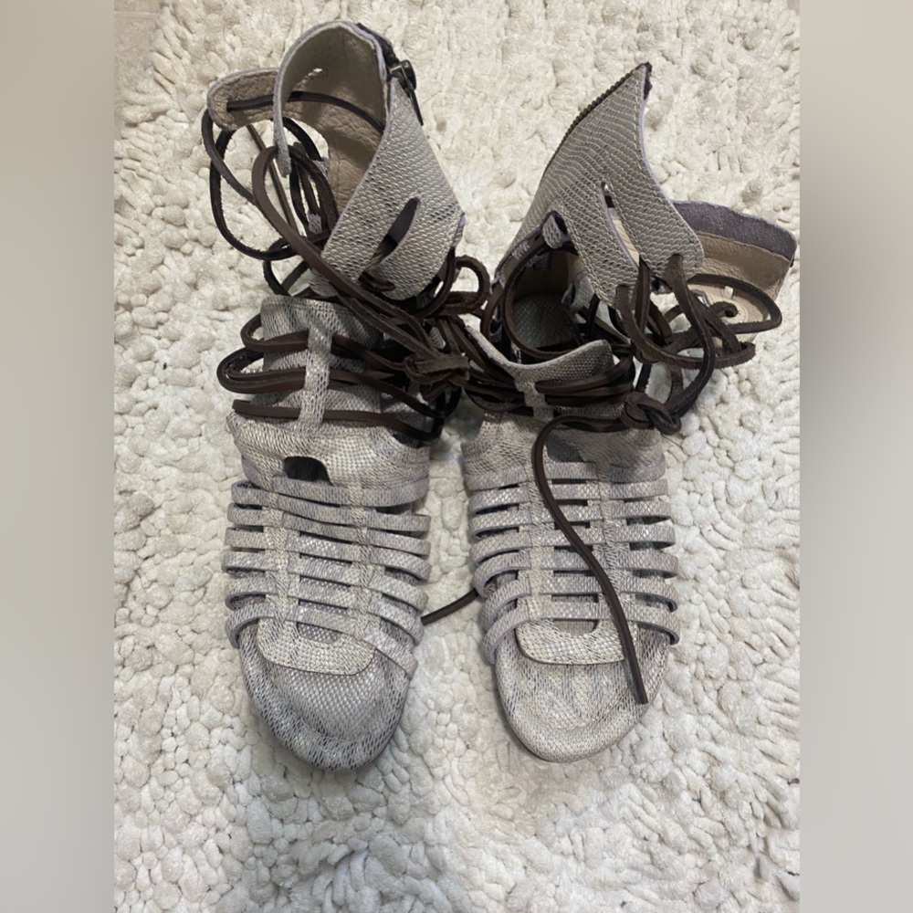 Freebird lace up gladiator sandals, size 9